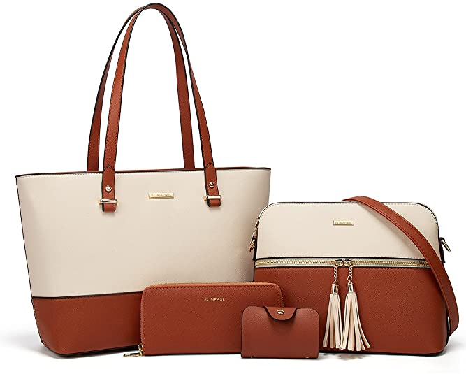 Women Fashion Synthetic Leather Handbags Tote Bag Shoulder Bag Top ...